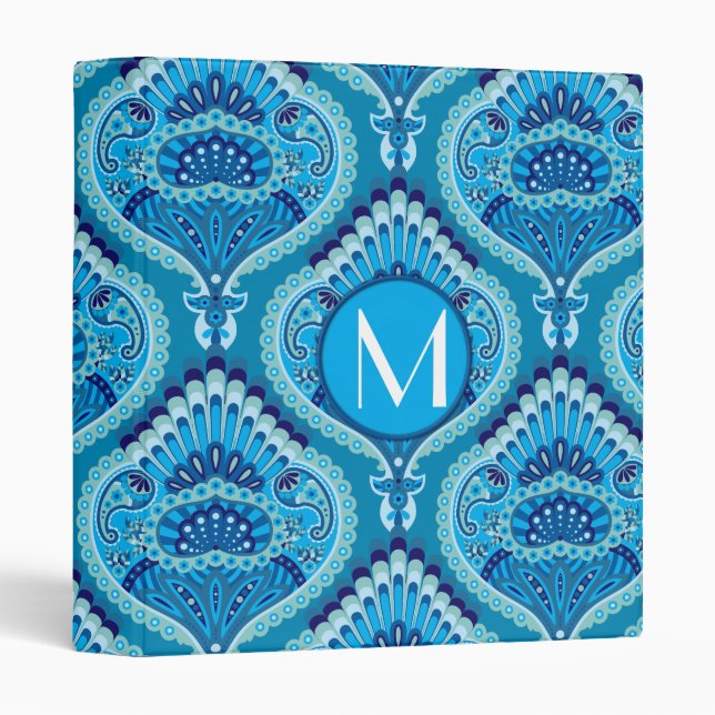 Blueish - Feathered Paisley Binder (Front/Spine)