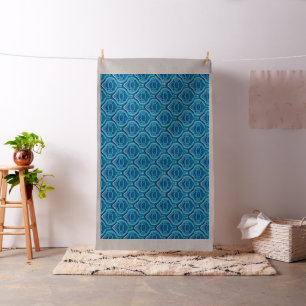 Blueish - Feathered Paisley Fabric