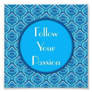 Blueish - Feathered Paisley Photo Print