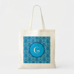 Blueish - Feathered Paisley Tote Bag