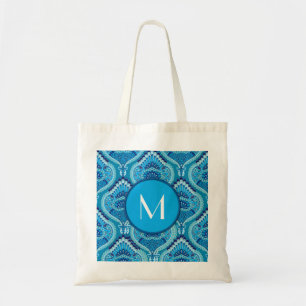 Blueish - Feathered Paisley Tote Bag