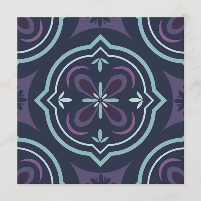 blueish floral tiling pattern advice card (Front)