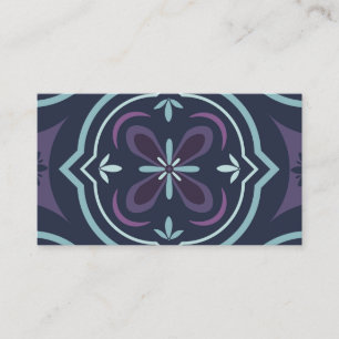 blueish floral tiling pattern appointment card