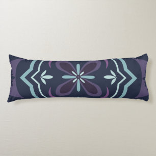 Blueish Floral Tiling Pattern Body Pillow
