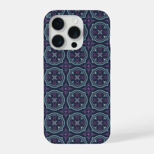 blueish floral tiling pattern iPhone 15 pro case