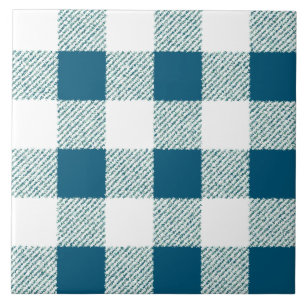 Blueish Gingham Check Pattern Tile