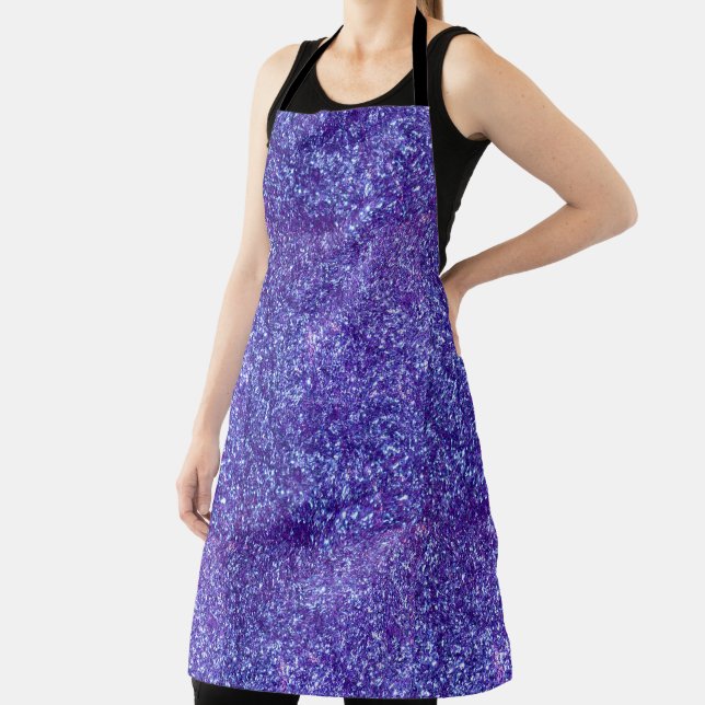 Blueish Purple Glitter Apron (Insitu)
