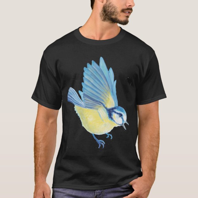 Blueit Cyanistes caeruleus Bird Flying gift T-Shirt (Front)