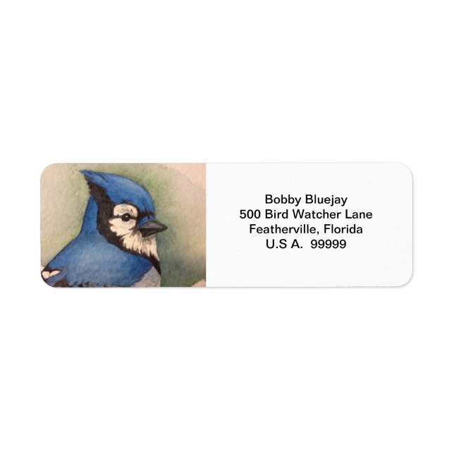 Bluejay Adresse de retour Label Blue Jay Bird (Devant)