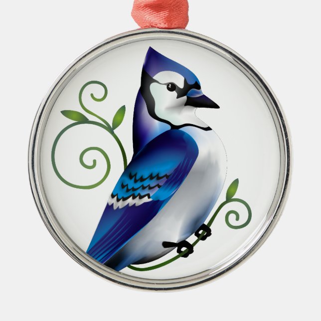 Bluejay Day Metal Ornament (Front)