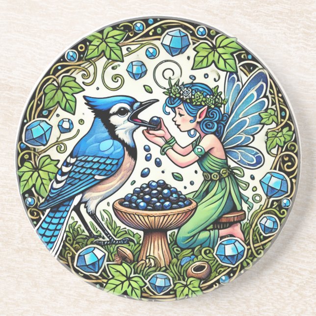 Bluejay Fairy Blue Jay Fairies                     Coaster (Front)