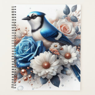 Bluejay, Roses and Daisies  Planner