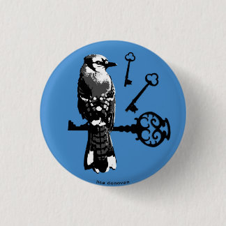 Bluejay w/ Keys 1 Inch Round Button