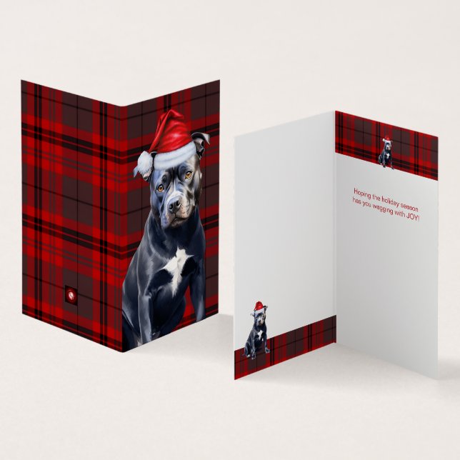 Bluenose Pitbull Chien de vacances Red Plaid Noël (Inside and Outside)