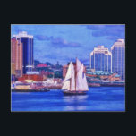 Bluenose Schooner Boat in Halifax Nova Scotia Postcard<br><div class="desc">Tartography by Shawna Mac</div>