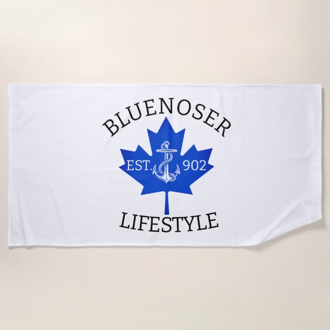Bluenoser Lifestyle Maple leaf 902 Eh !  Beach Towel (Front)