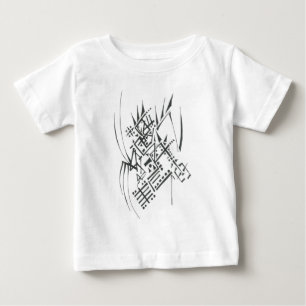 Blueprint Black White Abstract Tribal Tattoo Art Baby T-Shirt