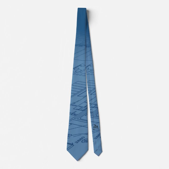 Blueprint Construction Home Repair Necktie (Front)