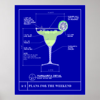 Blueprint for a Margarita Poster