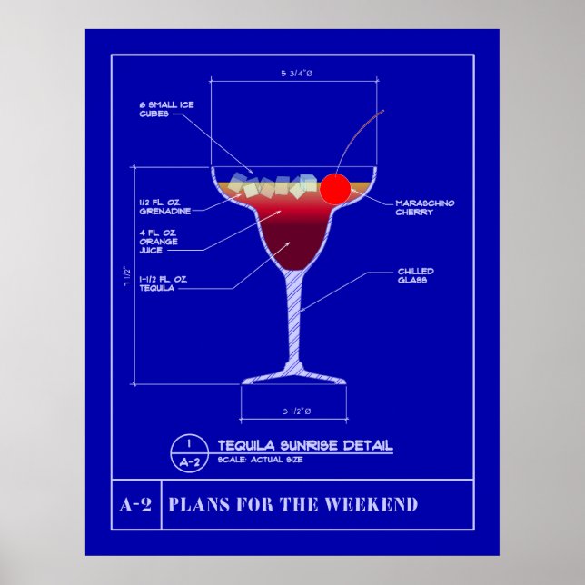 Blueprint for a Tequila Sunrise Poster (Front)