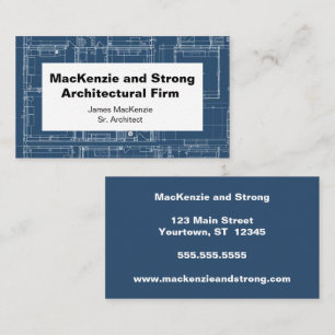 Blueprint for Architect Engineer Draftsman Business Card