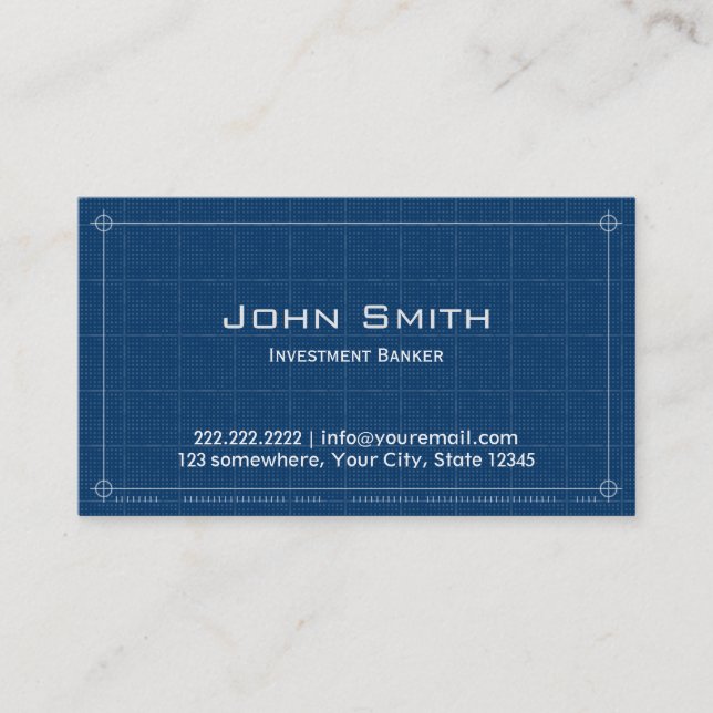 Blueprint Investment Banker Business Card (Front)