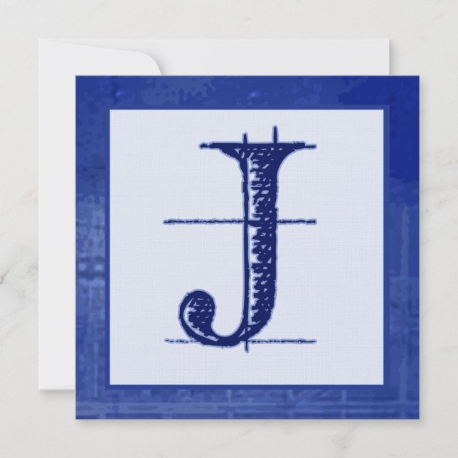 Blueprint J Monogrammed Wedding Invitations (Front)