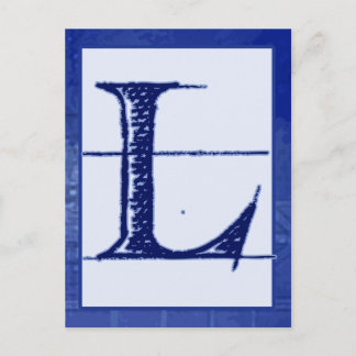 Blueprint Letter "L" Typography Banner Card