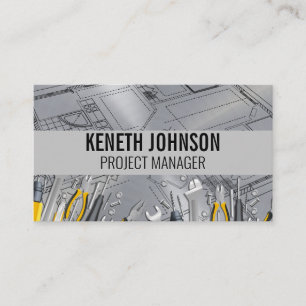 Blueprint Metallic Steel Hardware Tools Business Card