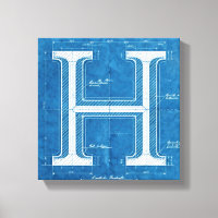 Blueprint Monogram Letter H