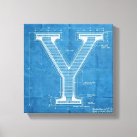 Blueprint Monogram Letter Y