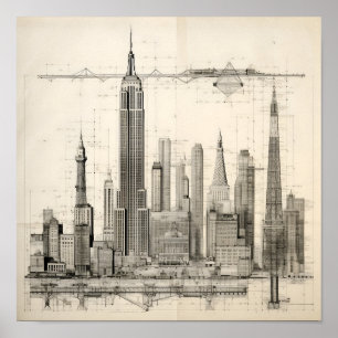 Blueprint of a City Poster