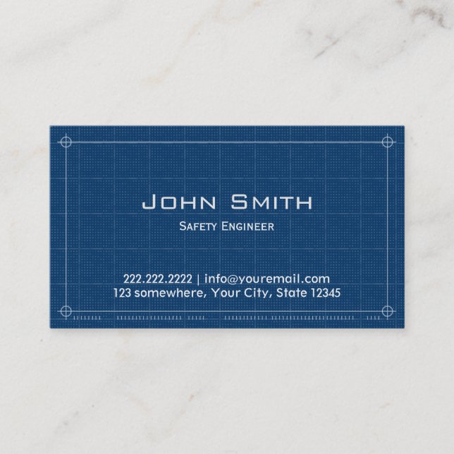 Blueprint Safety Engineer Business Card (Front)
