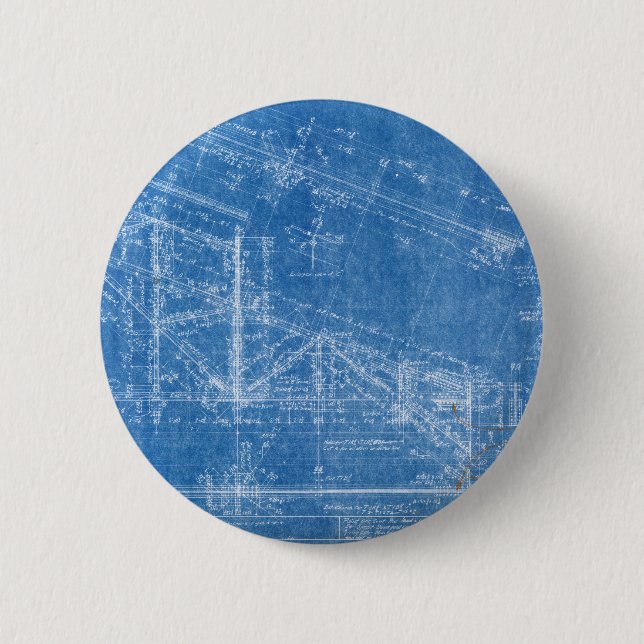 blueprint texture pattern architecture building bl 2 inch round button (Front)