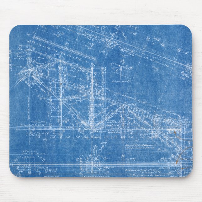 blueprint texture pattern architecture building bl mouse pad (Front)