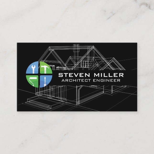 Blueprints | Architect | Engineering Business Card (Front)