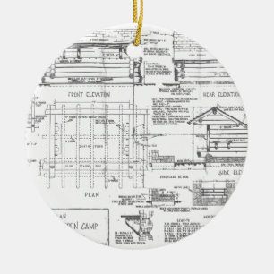Blueprints Ceramic Ornament