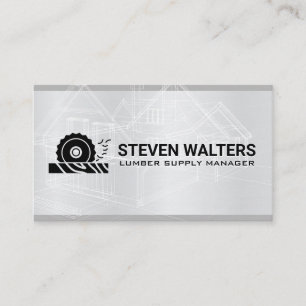 Blueprints   Circular Saw Cutting Wood Business Card