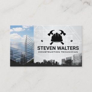 Blueprints Construction Logo Properties Business Card