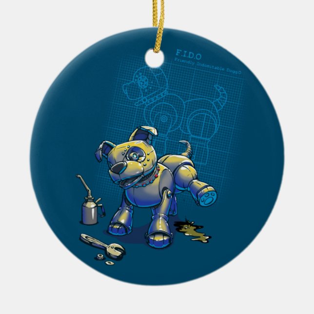 Blueprints for a Bestie Ceramic Ornament (Front)