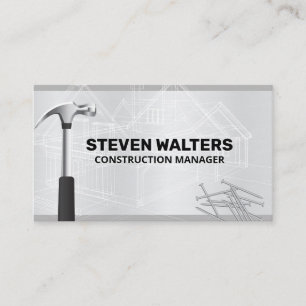Blueprints   Hammer and Nails Business Card