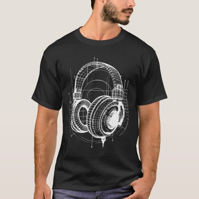 blueprints headphones T-Shirt (Front)