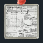 Blueprints Metal Ornament<br><div class="desc">Vintage blueprints for a lean=to</div>