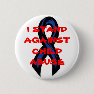 blueribbon, I STAND AGAINST CHILD ABUSE 2 Inch Round Button