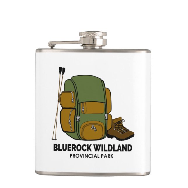 Bluerock Wildland Provincial Park Backpack Hip Flask (Front)