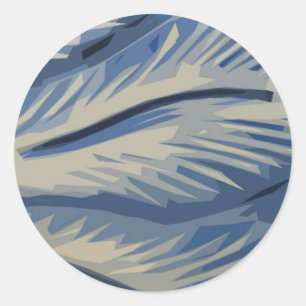 Blues Abstrat Classic Round Sticker