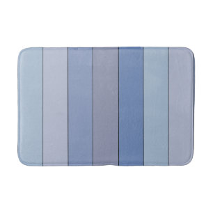 Blues And Grays Color Stripes On Watercolor Paper Bath Mat
