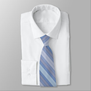 Blues And Grays Color Stripes On Watercolor Paper Tie