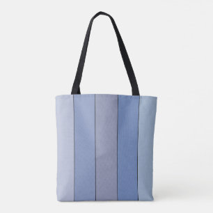 Blues And Grays Color Stripes On Watercolor Paper Tote Bag