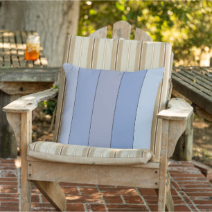 Blues And Greys Colour Stripes On Watercolor Paper Outdoor Pillow